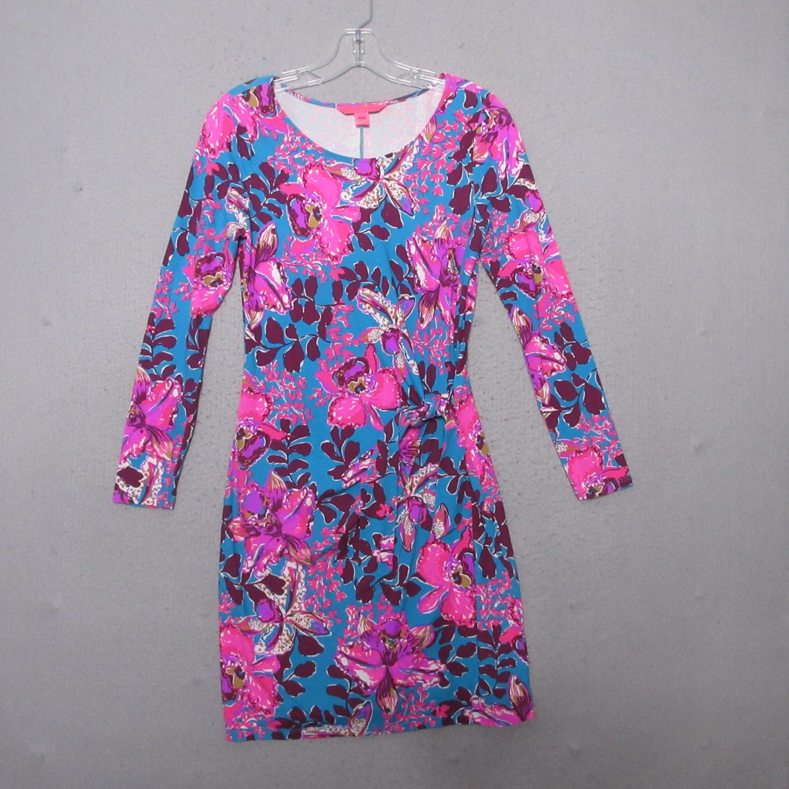 Lilly Pulitzer Dress Xs Bryson Floral Knot Front Orchid You Knot Resort Preppy